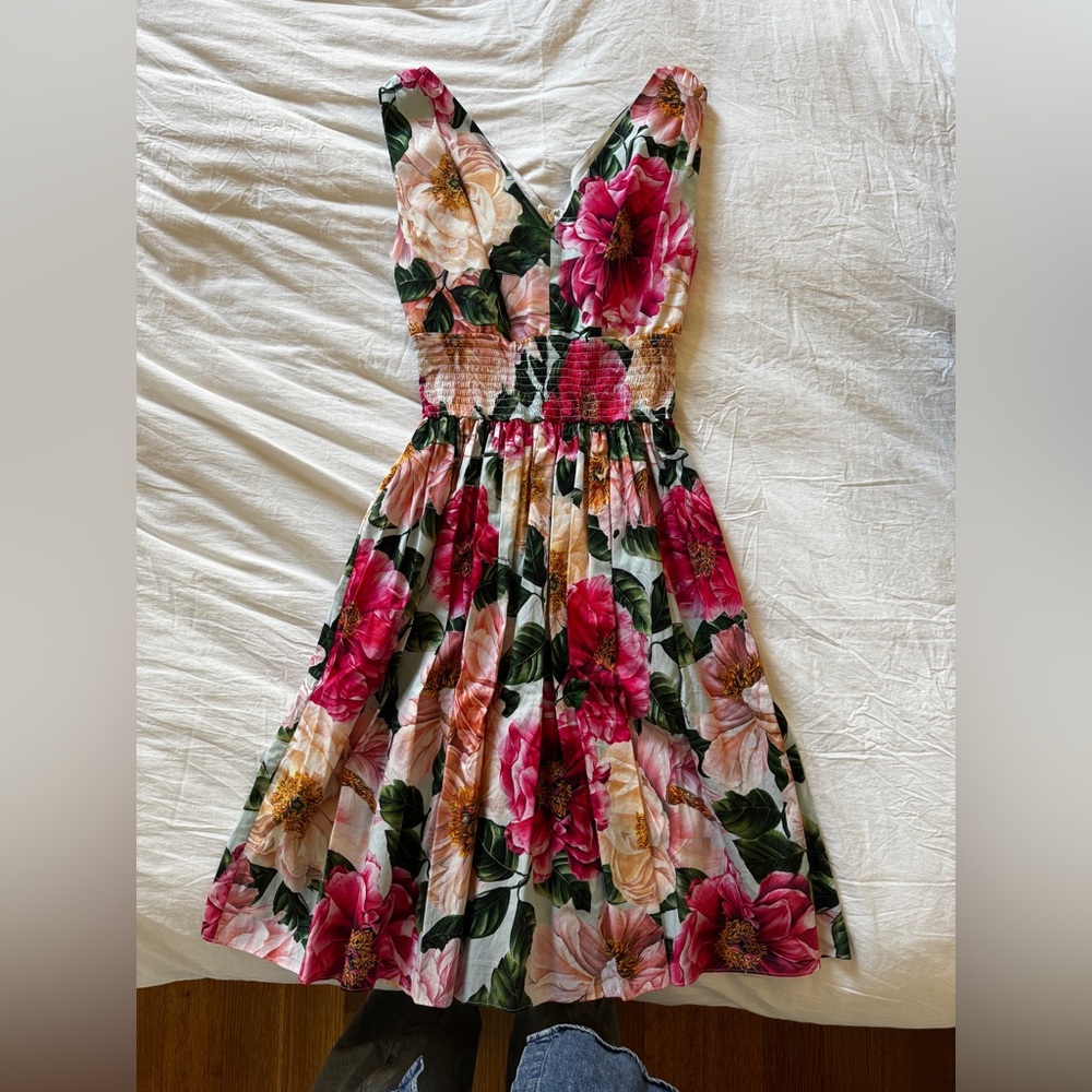 Dolce & Gabbana Camelie Print Knee Length Dress WITH TAGS